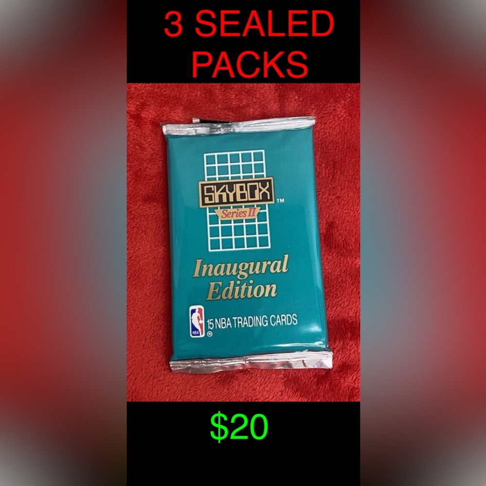 Skybox Series II Inaugural Edition NBA Trading Cards.  THREE PACKS FOR $20!!! MJ